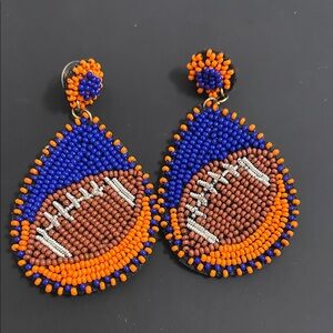 Colorful Football Beaded Earrings